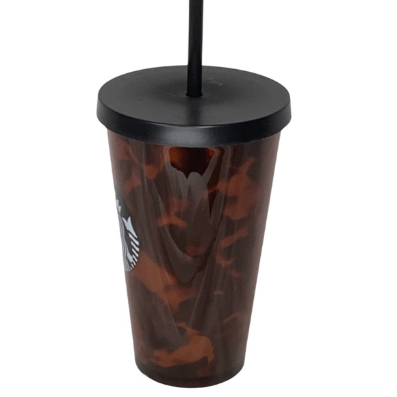 Starbucks Tortoise Shell Leopard Mocha Swirl Cold Cup Tumbler - Picture 2 of 6